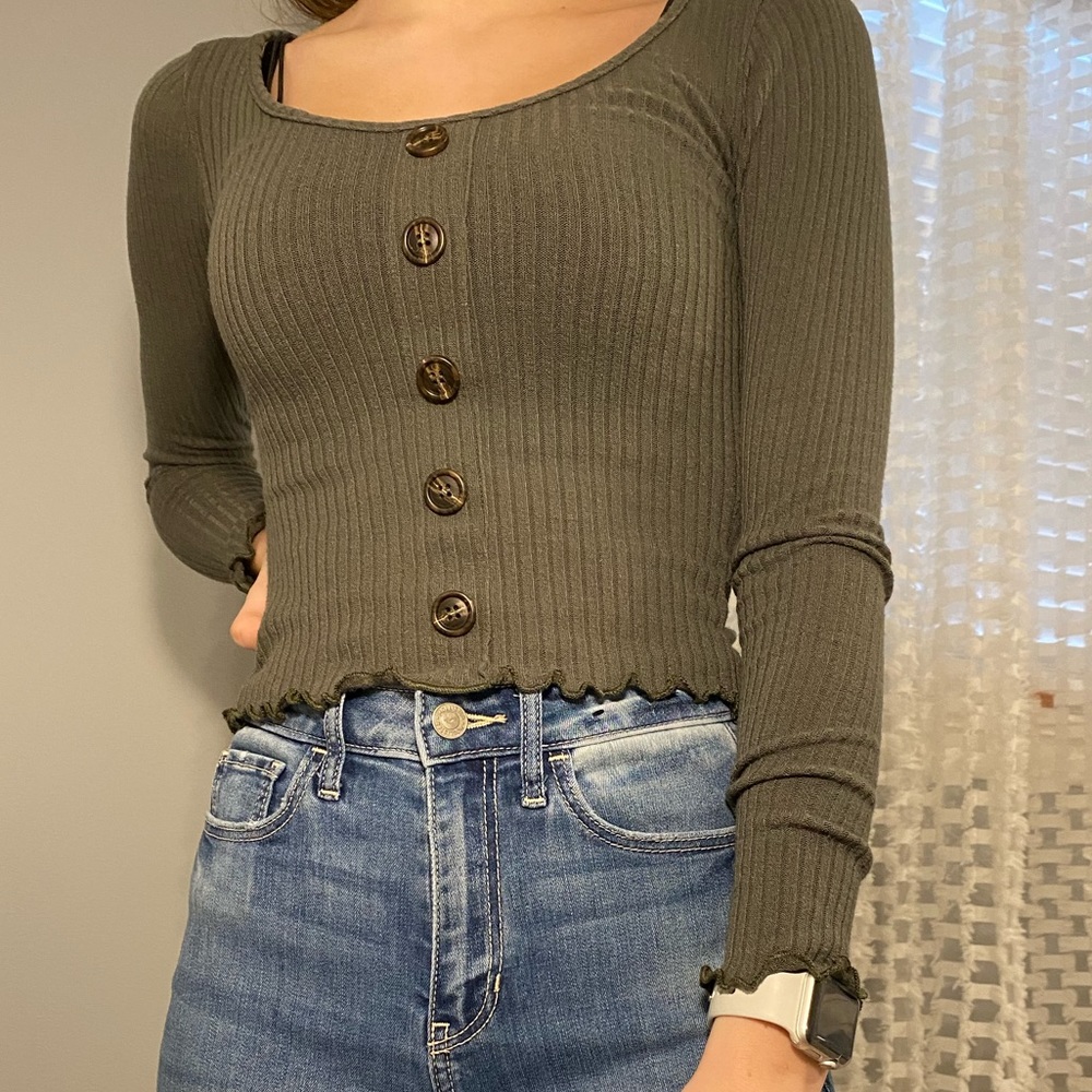 Fashion Nova Army Green Crop